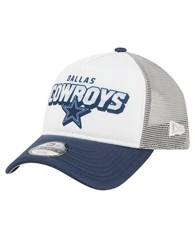 New Era Kids' Big Boys And Girls White/navy Dallas Cowboys Streak 9forty A-frame Adjustable Hat In Blue