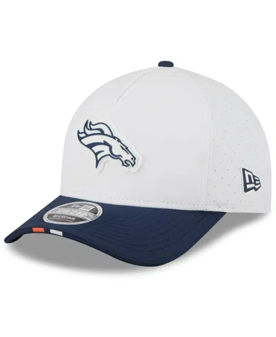 New Era Kids' Big Boys And Girls White/navy Denver Broncos 2025 Nfl Training Camp A-frame 9forty Adjustable Hat