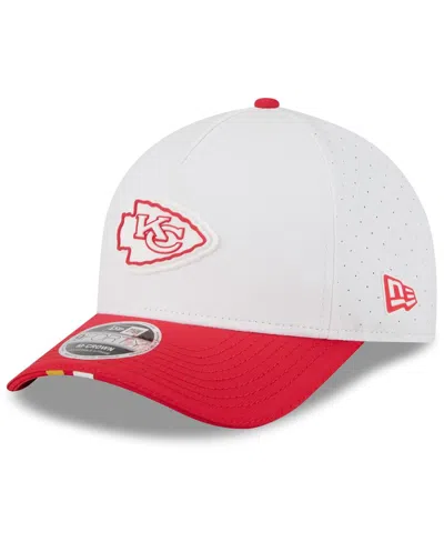 New Era Kids' Big Boys And Girls White/red Kansas City Chiefs 2025 Nfl Training Camp A-frame 9forty Adjustable Hat