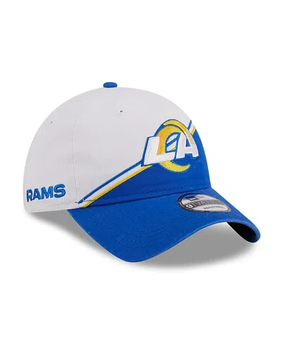 New Era Big Boys And Girls White/royal Los Angeles Rams 2023 Sideline 9twenty Adjustable Hat In White,royal