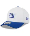 New Era Big Boys And Girls White/royal New York Giants 2025 Nfl Training Camp A-frame 9forty Adjustable Hat In White