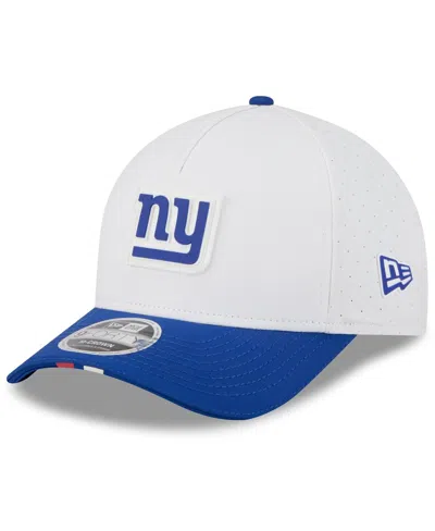 New Era Kids' Big Boys And Girls White/royal New York Giants 2025 Nfl Training Camp A-frame 9forty Adjustable Hat