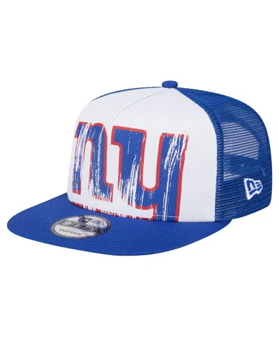 New Era Kids' Big Boys And Girls White/royal New York Giants Distressed 9fifty A-frame Snapback Hat In Black