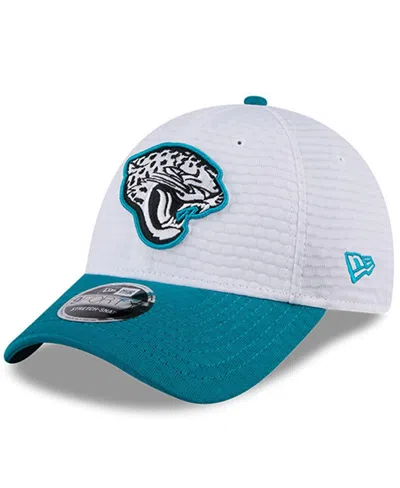 New Era Kids' Big Boys And Girls White/teal Jacksonville Jaguars 2024 Nfl Training Camp 9forty Adjustable Hat In White,teal