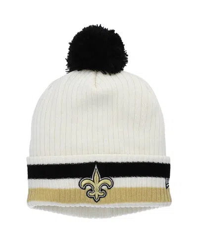 New Era Kids' Big Boys White New Orleans Saints Retro Cuffed Knit Hat With Pom