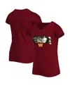 New Era Big Girls Burgundy Washington Commanders Reverse Sequin Wordmark V-neck T-shirt In Brown