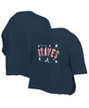 New Era Big Girls Navy Atlanta Braves Flip Sequin Team T-shirt In Blue