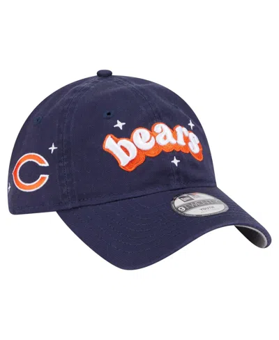 New Era Kids' Big Girls Navy Chicago Bears Cheer 9twenty Adjustable Hat In Blue