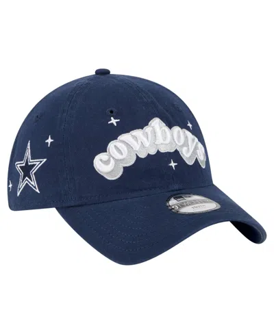 New Era Kids' Big Girls Navy Dallas Cowboys Cheer 9twenty Adjustable Hat In Blue