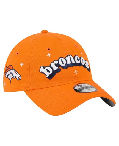 New Era Kids' Big Girls Orange Denver Broncos Cheer 9twenty Adjustable Hat In Multi