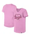 New Era Big Girls Pink Cincinnati Bengals Flip Sequins V-neck T-shirt In Pink