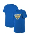 New Era Big Girls Royal Los Angeles Rams Reverse Sequin V-neck T-shirt In Royal