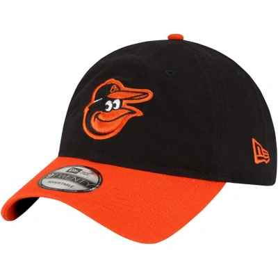 New Era Black Baltimore Orioles Replica Core Classic 9twenty Adjustable Hat In Black/white