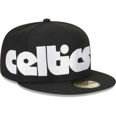 New Era Black Boston Celtics Checkerboard Uv 59fifty Fitted Hat