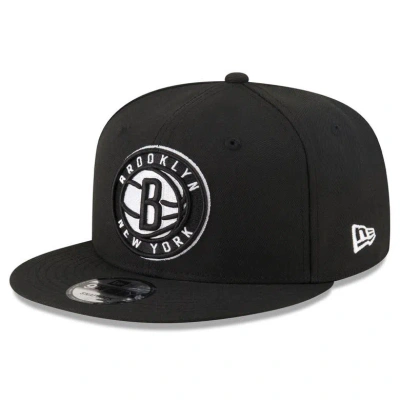 New Era Black Brooklyn Nets Chainstitch 9fifty Snapback Hat
