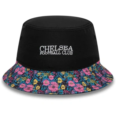 New Era Black Chelsea Floral Print Bucket Hat