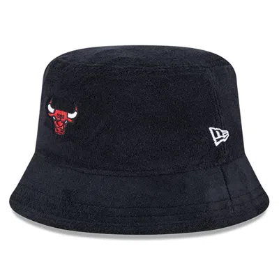 New Era Black Chicago Bulls Court Sport Terry Bucket Hat