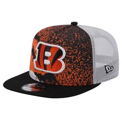 New Era Black Cincinnati Bengals Court Sport 9fifty Snapback Hat In Black Oran