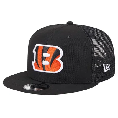 New Era Black Cincinnati Bengals Main Trucker 9fifty Snapback Hat