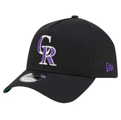 New Era Black Colorado Rockies Team Color A-frame 9forty Adjustable Hat