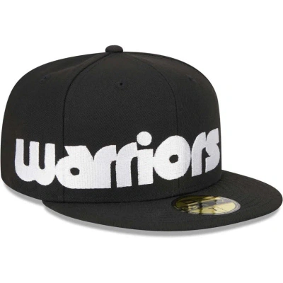 New Era Black Golden State Warriors Checkerboard Uv 59fifty Fitted Hat