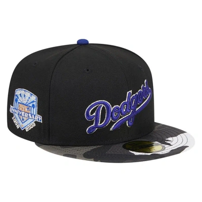 New Era Black Los Angeles Dodgers Metallic Camo 59fifty Fitted Hat