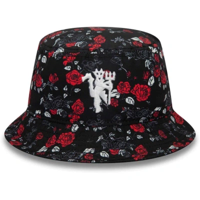 New Era Black Manchester United Floral Print Bucket Hat