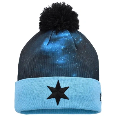 New Era Black Minnesota United Fc Jersey Hook Cuff Knit Hat With Pom In Blue