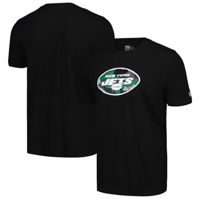 New Era Black New York Jets Camo Logo T-shirt