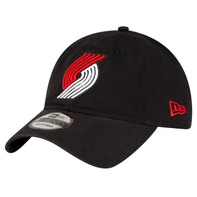 New Era Black Portland Trail Blazers Team 2.0 9twenty Adjustable Hat In Black/black