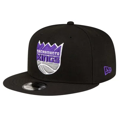 New Era Men's  Black, Purple Sacramento Kings Official Team Color 2tone 9fifty Snapback Hat In Black,purple