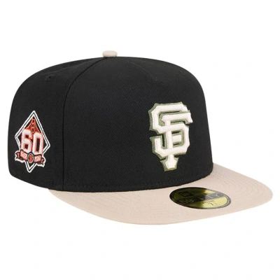 New Era Black San Francisco Giants Canvas A-frame 59fifty Fitted Hat