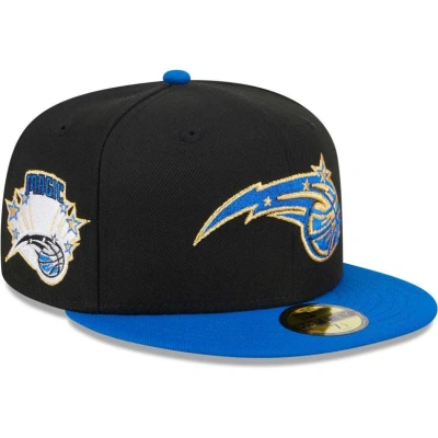 New Era Men's  Black, Blue Orlando Magic Gameday Gold Pop Stars 59fifty Fitted Hat In Black,blue