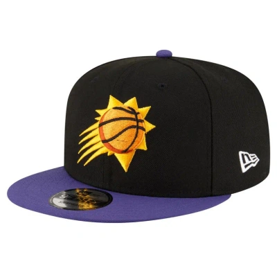 New Era Men's  Black, Purple Phoenix Suns Official Team Color 2tone 9fifty Snapback Hat In Black/black