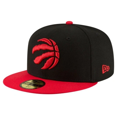 New Era Toronto Raptors Basic 2 Tone 59fifty Cap In Black,red