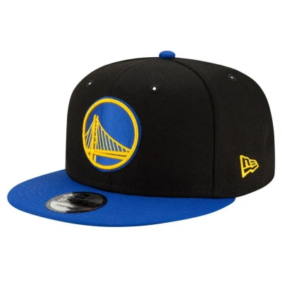 New Era Men's  Black, Royal Golden State Warriors Official Team Color 2tone 9fifty Snapback Hat In Black,royal