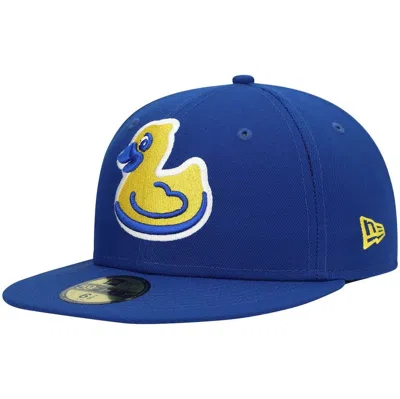 New Era Blue Akron Rubberducks Authentic Collection Team Alternate 59fifty Fitted Hat
