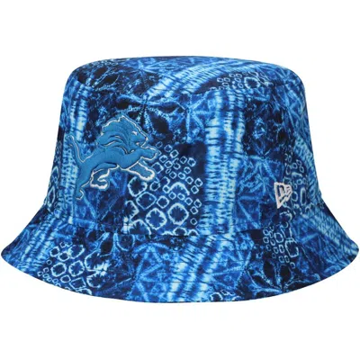 New Era Blue Detroit Lions Shibori Bucket Hat