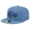 NEW ERA NEW ERA BLUE LOS ANGELES LAKERS COLOR PACK FADED TONAL 59FIFTY FITTED HAT