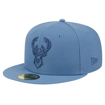 New Era Blue Milwaukee Bucks Color Pack Faded Tonal 59fifty Fitted Hat