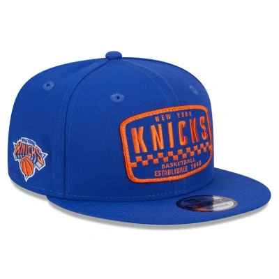 New Era Blue New York Knicks  Rally Drive Finish Line Patch 9fifty Snapback Hat