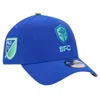 NEW ERA NEW ERA BLUE SEATTLE SOUNDERS FC 2024 KICK OFF COLLECTION 9FORTY A-FRAME ADJUSTABLE HAT