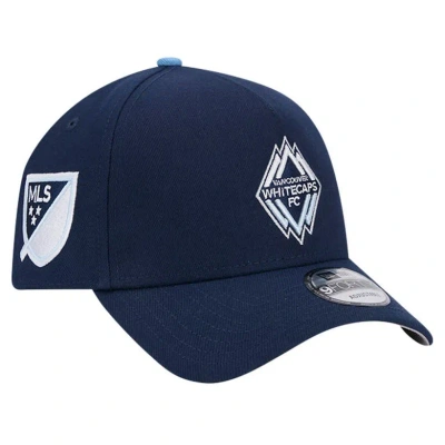 New Era Blue Vancouver Whitecaps Fc 2024 Kick Off Collection 9forty A-frame Adjustable Hat In Black