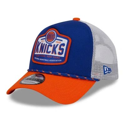New Era Men's  Blue, Orange New York Knicks 2024 Nba All-star Game A-frame 9forty Trucker Hat In Blue,orange