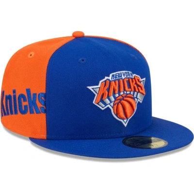 New Era Men's  Blue, Orange New York Knicks Gameday Wordmark 59fifty Fitted Hat In Blue,orange