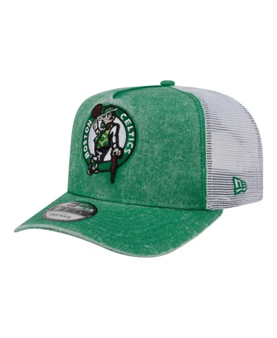New Era Boston Celtics 9fifty Washed Adjustable Baseball Cap In Green