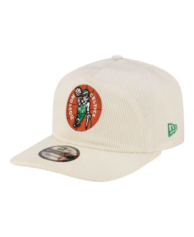 New Era Boston Celtics Hardwood Classics 80s Chrome Corduroy Adjustable Baseball Cap In Neutral
