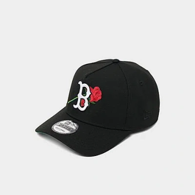 New Era Boston Red Sox Mlb Rose 9forty A-frame Snapback Hat In Black