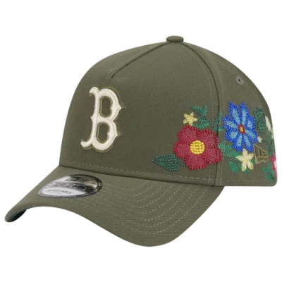 New Era Boston Red Sox  Red Sox 9forty A-frame Floral Cap In Green