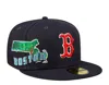 New Era Boston Red Sox Stateview 59fifty Fitted Cap 60296529 - Navy/grey Uv In Black